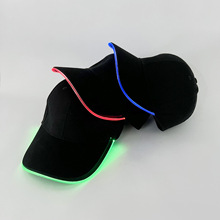 新款棉质led发光棒球帽节日演出舞台灯帽潮流个性鸭舌光纤帽子男