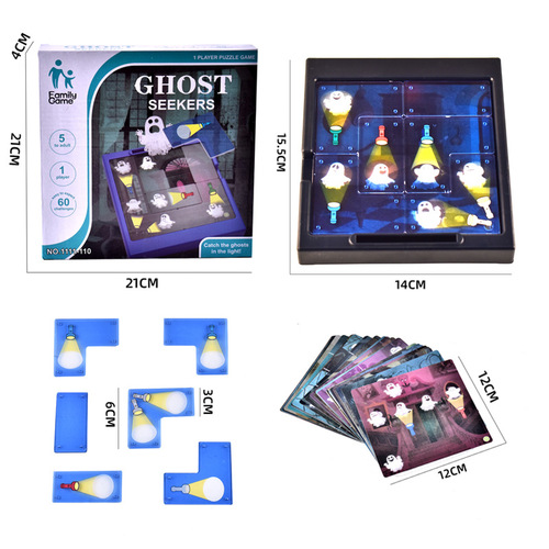 Cross-border innovative flashlight ghost catching puzzle game for children, parent-child interactive thinking tabletop game and intelligent toy