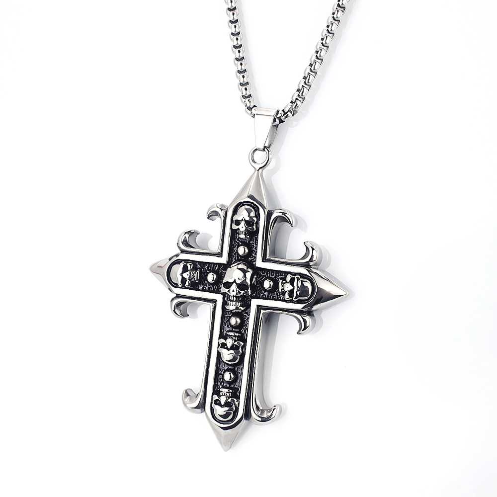 Men's Vintage Skull And Tiger Head Chain Necklace For Men_voghion.com