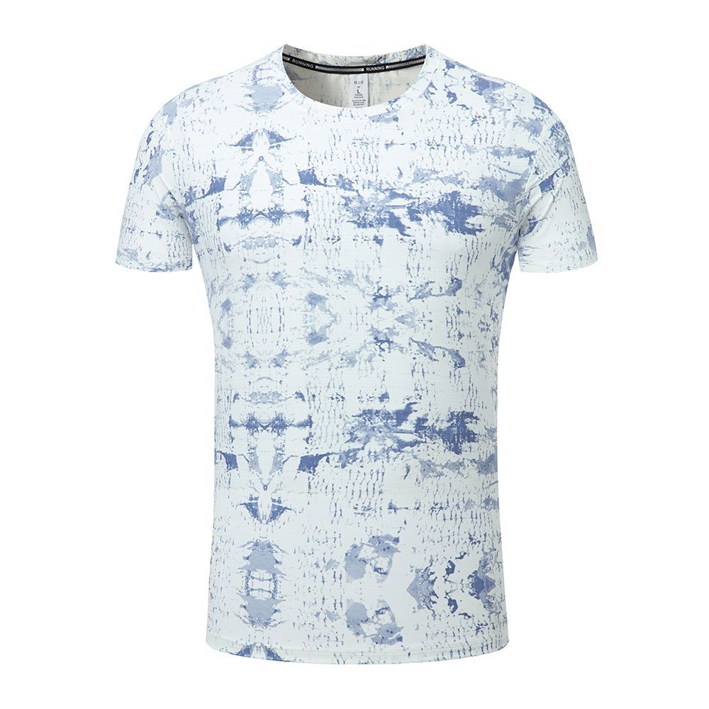 Cross-Border Deportes de los hombres de seda de hielo de secado rápido ropa al aire libre corriendo suelto más tamaño estiramiento de manga corta top en stock al por mayor UA