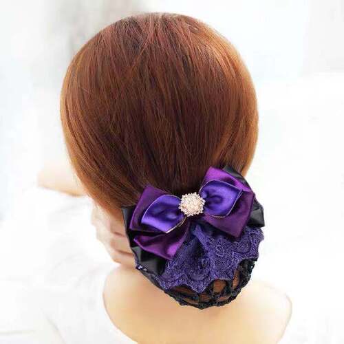 Professional Headwear Accessory Korean Hairstyle Elegant Nurse Bank Hotel Female Staff Work Braid Net Hat Hair Clip