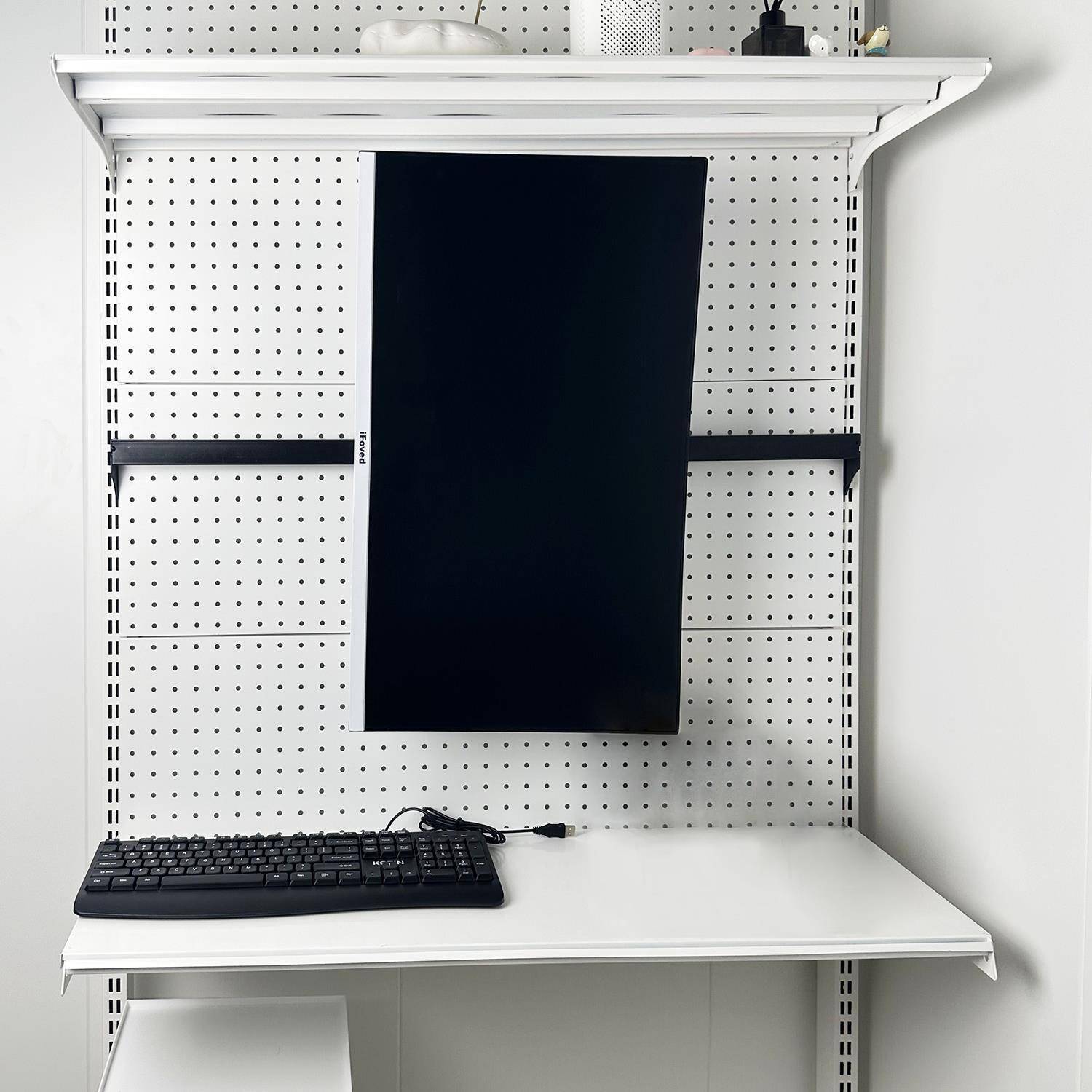 显示器支架臂增高台式电脑挂免打孔少女洞洞板书架配件五金洞洞板