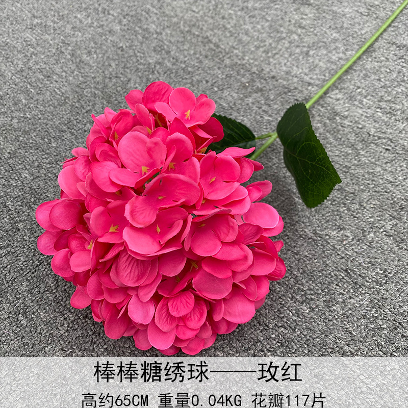 Nuevo en 2025, Decoración de Flores de Hortensia Individual en Forma de Piruleta, Recomendado para Decoración de Salones de Boda, Hoteles y Hogares, Diseño de Arreglos Florales, Decoración Suave