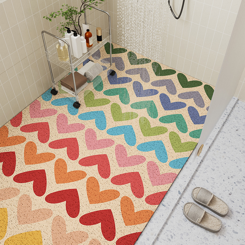Bathroom silk ring floor mat washable care hollow anti-slip mat small fresh air bathroom foot mat anti-fall mat Bathroom silk ring floor mat washable care hollow anti-slip mat small fresh air bathroom foot mat anti-fall mat