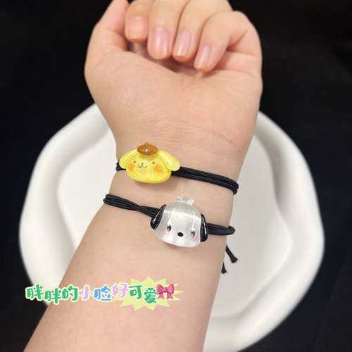 Little Red Book's same cute cartoon Sanrio hair band, sweet student little rubber band, Pacha dog head rope, women's hair accessory