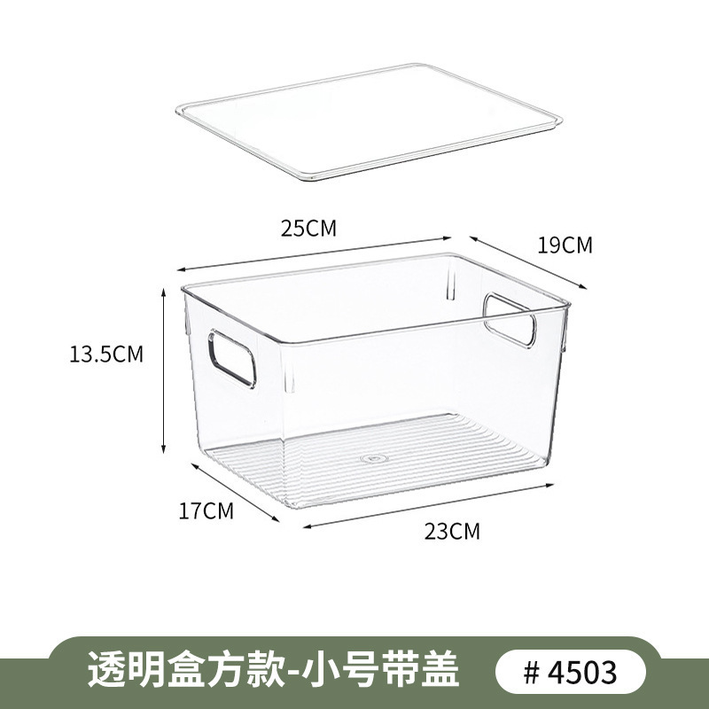 Caja transparente cuadrada tamaño pequeño con tapa-1 juego