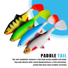 2条装13.5cm/27g新款路亚软饵水鱼饵PVC跨境大号T尾软虫假饵淡海