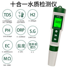 十合一水质检测仪PH/TDS/EC/盐度/S.G/ORP/富氢H2/?电阻率营养液