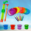 Beach street small toy, folding telescopic bucket, fishing net, water gun