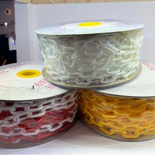 Plastic chain, various colors, red and white/yellow and black 6mm/8mm for isolation, protection and warning