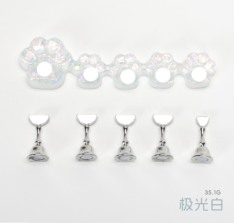 Base de práctica para principiantes en decoración de uñas, soporte de exhibición de uñas con garra de gato Aurora, soporte de uñas portátil con garra de gato láser, venta al por mayor