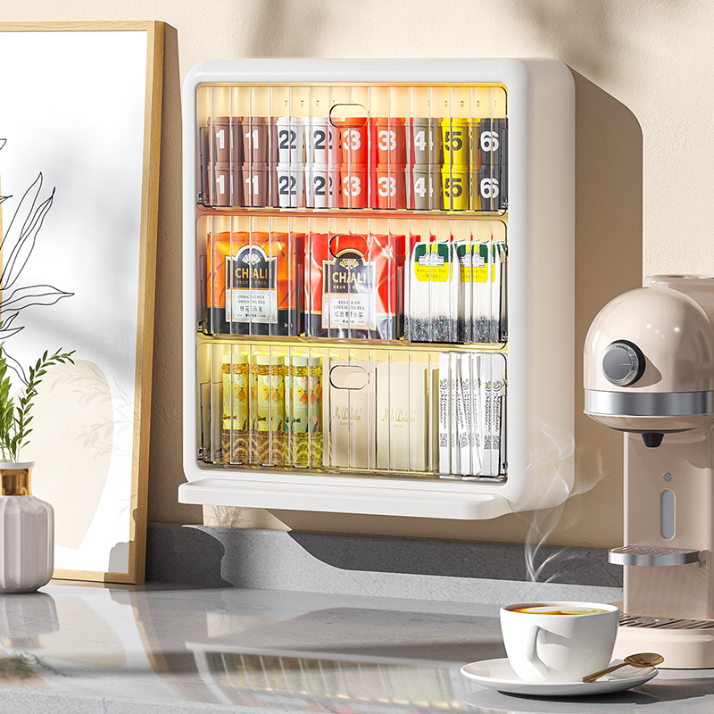Coffee storage box, capsule, tea bags, stand, storage system