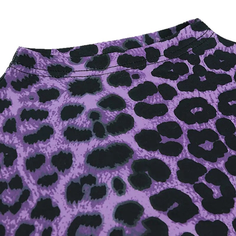 Modisches zweiteiliges Set mit Leopardenmuster für Damen: Langarmshirt und hochgeschnittene Hose – perfekt für Freizeit und Büro._voghion.com