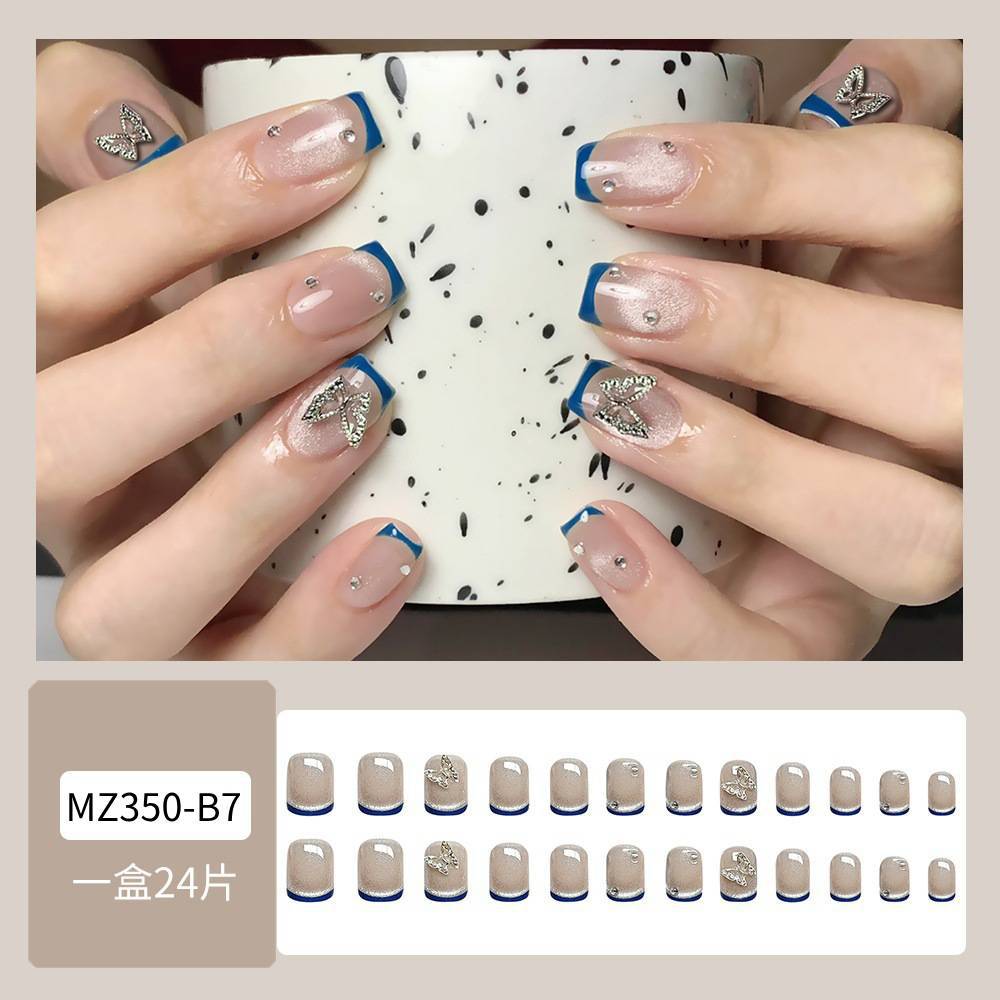 Uñas portátiles de tendencia en TikTok con una sensación de alta gama para el otoño, puro deseo, pegatinas de arte de uñas portátiles con ojo de gato y sonrisa rosa brillante.