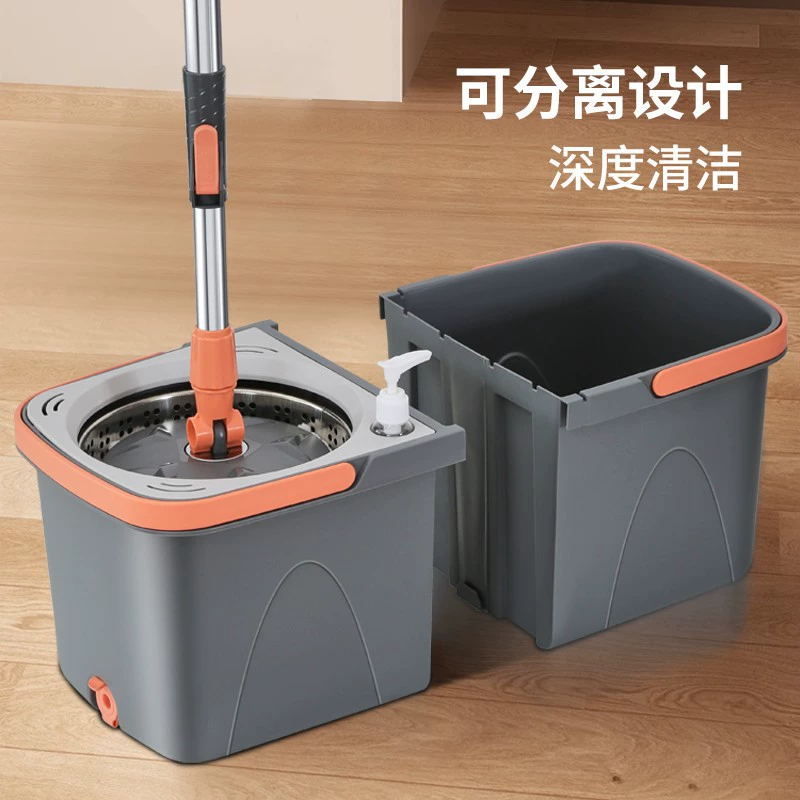 Цельное ведро для швабры для тещи, доставка напрямую, для ленивых, чистка без рук, отделение пятен, съемный вращающийся набор ведер для швабры