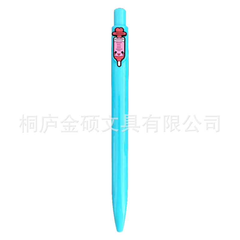外贸护士笔简约创意纯色糖果色软质卡通圆珠笔黑笔可爱按动笔医生|undefined