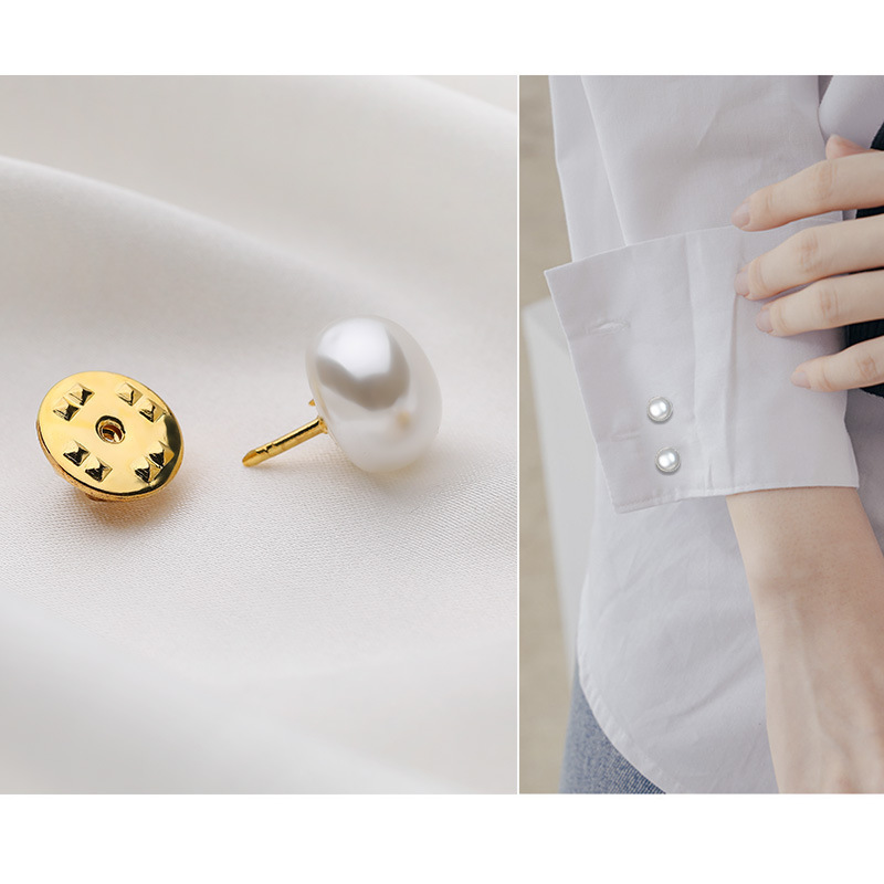 Perla anti-diversión broche camisa camisa sin costura collar botón de prenda invisible fijo anti-diversión botón de decoración