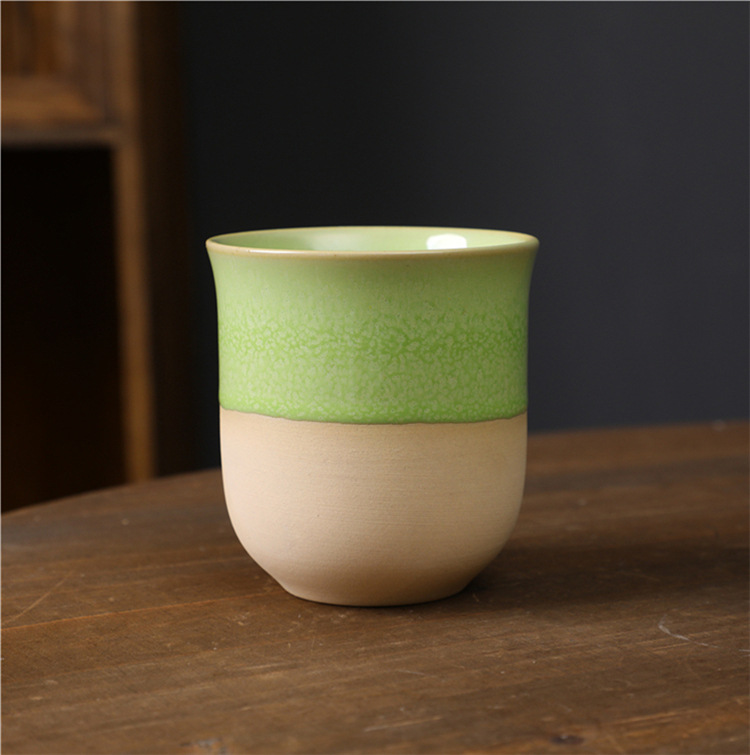 Vintage Ceramic Tea Bowl Japanese Style Espresso Cup Rustic_voghion.com