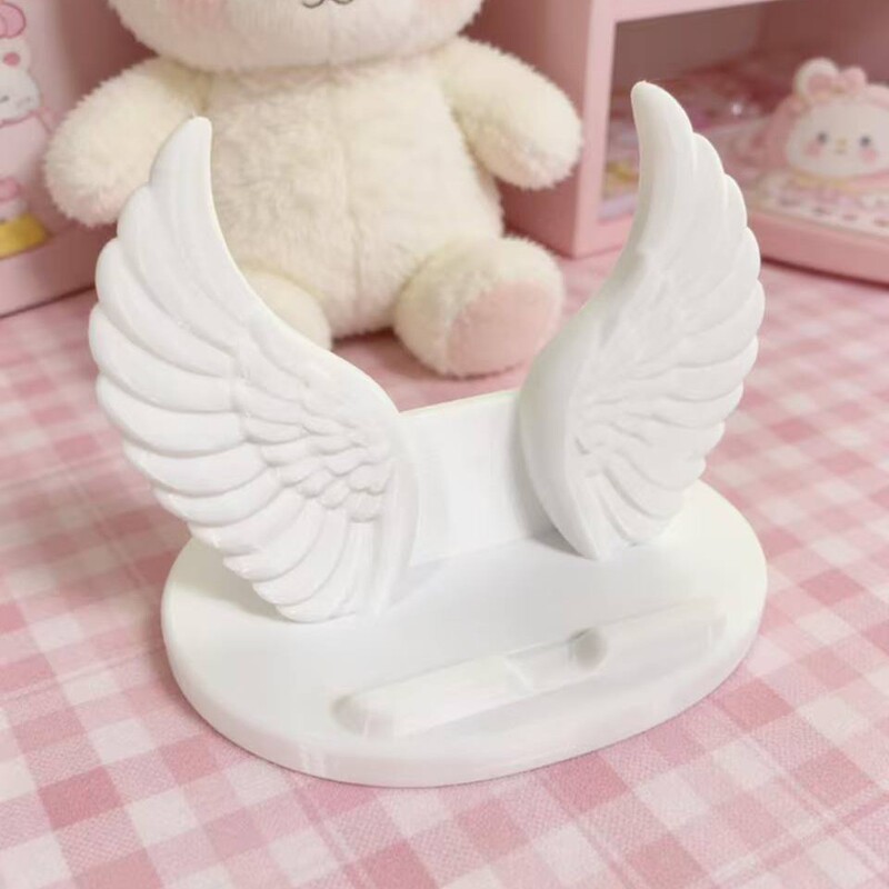 3D Printed Angel Wings-Shaped Phone Stand, Creative Desktop Lazy Stand, Binge-Watching Gadget 3D Printed Angel Wings-Shaped Phone Stand, Creative Desktop Lazy Stand, Binge-Watching Gadget