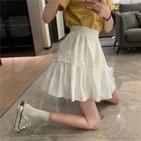 White Skirt Women's Summer 2024 New Elastic Waist Elegant Fairy Hip Covering Temperament A Short Skirt