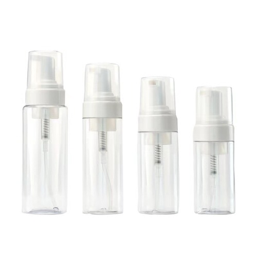 42 teeth 100ml120ml150ml200ml transparent mousse bottle push-type foaming bottle PET plastic bottle