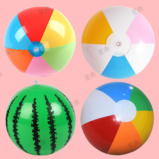 Factory Direct Sales Pvc Inflatable Toy Beach Ball Kidsren's Cartoon Six-Piece Ball Watermelon Ball Smiley Face Ball