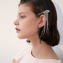 新款925银针发夹耳环一体式流苏配饰冷淡风气质人造珍珠潮搭发饰