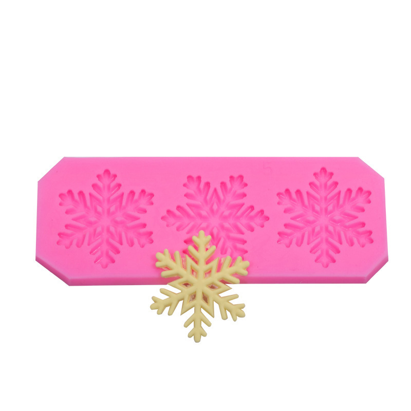 Navidad multi-estilo de copo de nieve de silicona molde fondant pastel de chocolate molde de bricolaje para hornear decoración de Navidad epoxi