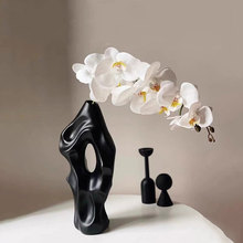 北欧侘寂风高级感陶瓷花瓶客厅玄关轻奢装饰摆件仿真花假花插花器