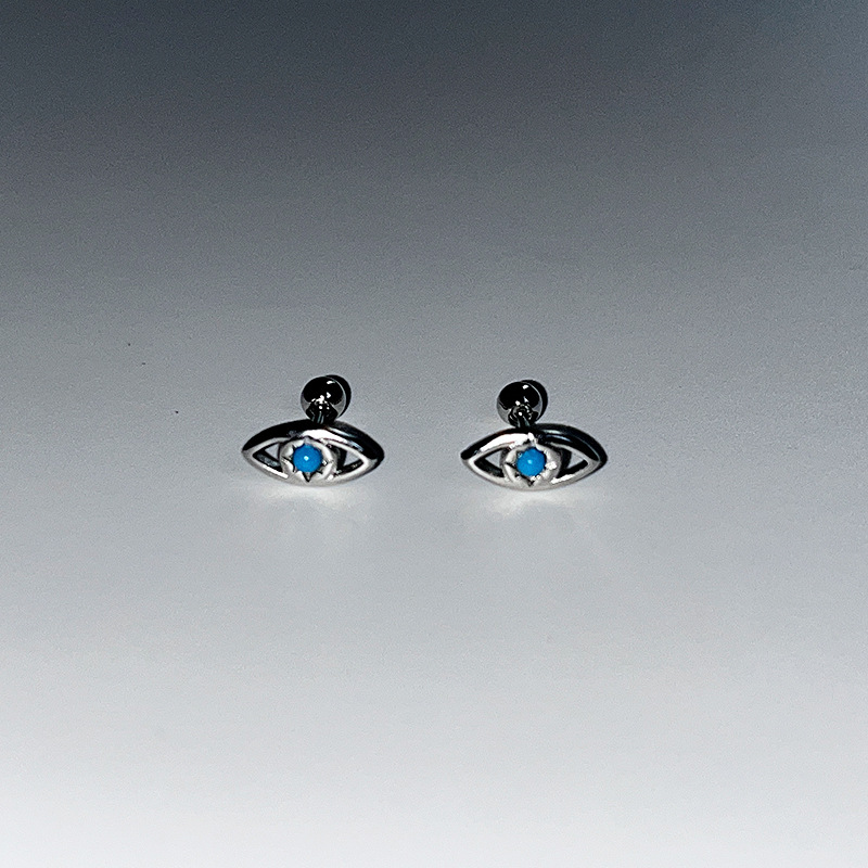 Tide Eye Blue Bone New Niche Dolce Fresco Leggero Lusso Squisito Versatile Ear Cuff Studs per Uomo_voghion.com