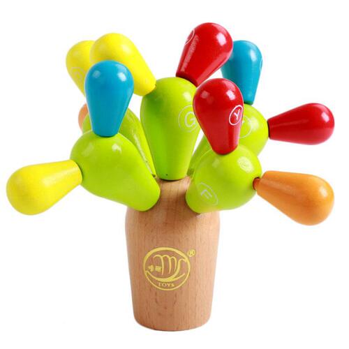Alphabet cactus children's assembly toys DIY manual brain baby early education puzzle enlightenment building blocks