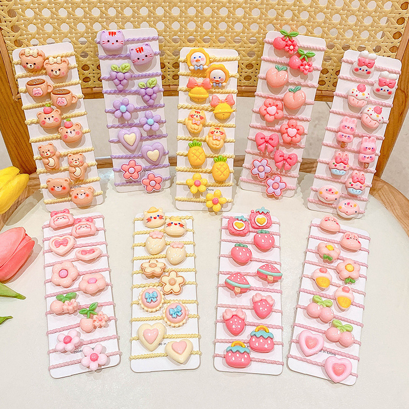 고무 밴드 여성 헤어 넥타이 어린이 헤어 밴드 2023 새로운 귀여운 아기 머리 장식은 머리 스몰 사이즈 머리 로프 헤어 로프를 다치게하지 않습니다