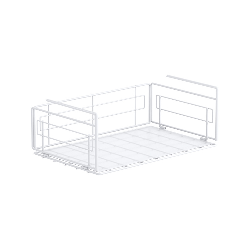 可拆卸厨房整理收纳篮衣柜隔板书桌挂篮橱柜隔板下挂篮厨房置物架