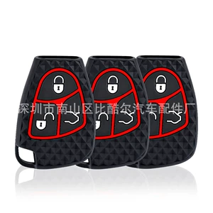 Suitable for Mercedes-Benz C/B/E-Class W203 W211 W204 three-button silicone car remote key protective cover cross-border