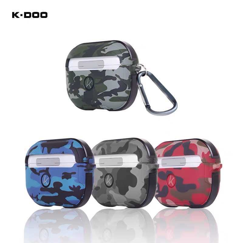 K-Doo Is Suitable for Airpods3 Earphone Protective Cover, Second and Third Generation Apple Bluetooth Earphones, Camouflage Metal Anti-Fall Shell