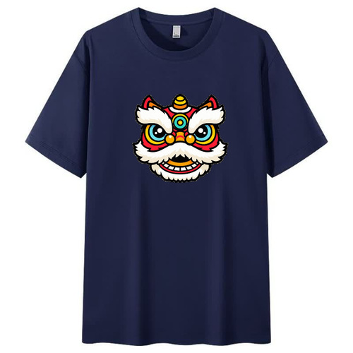 National trend, all-match design, men's short-sleeved fashion, ins casual shirt, men's loose couple's T-shirt, short-sleeved shirt, summer