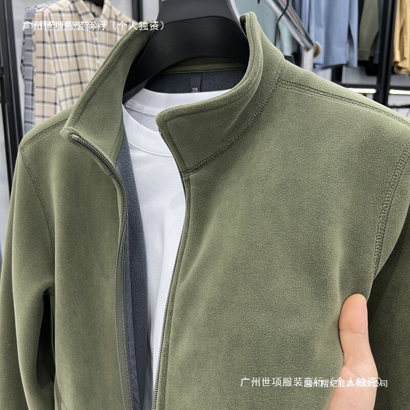 Men's Fleece Sweatshirt with Stand Collar and Zipper Cardigan Jacket for Autumn and Winter, Thickened and Warm Fleece Jacket Men's Fleece Sweatshirt with Stand Collar and Zipper Cardigan Jacket for Autumn and Winter, Thickened and Warm Fleece Jacket