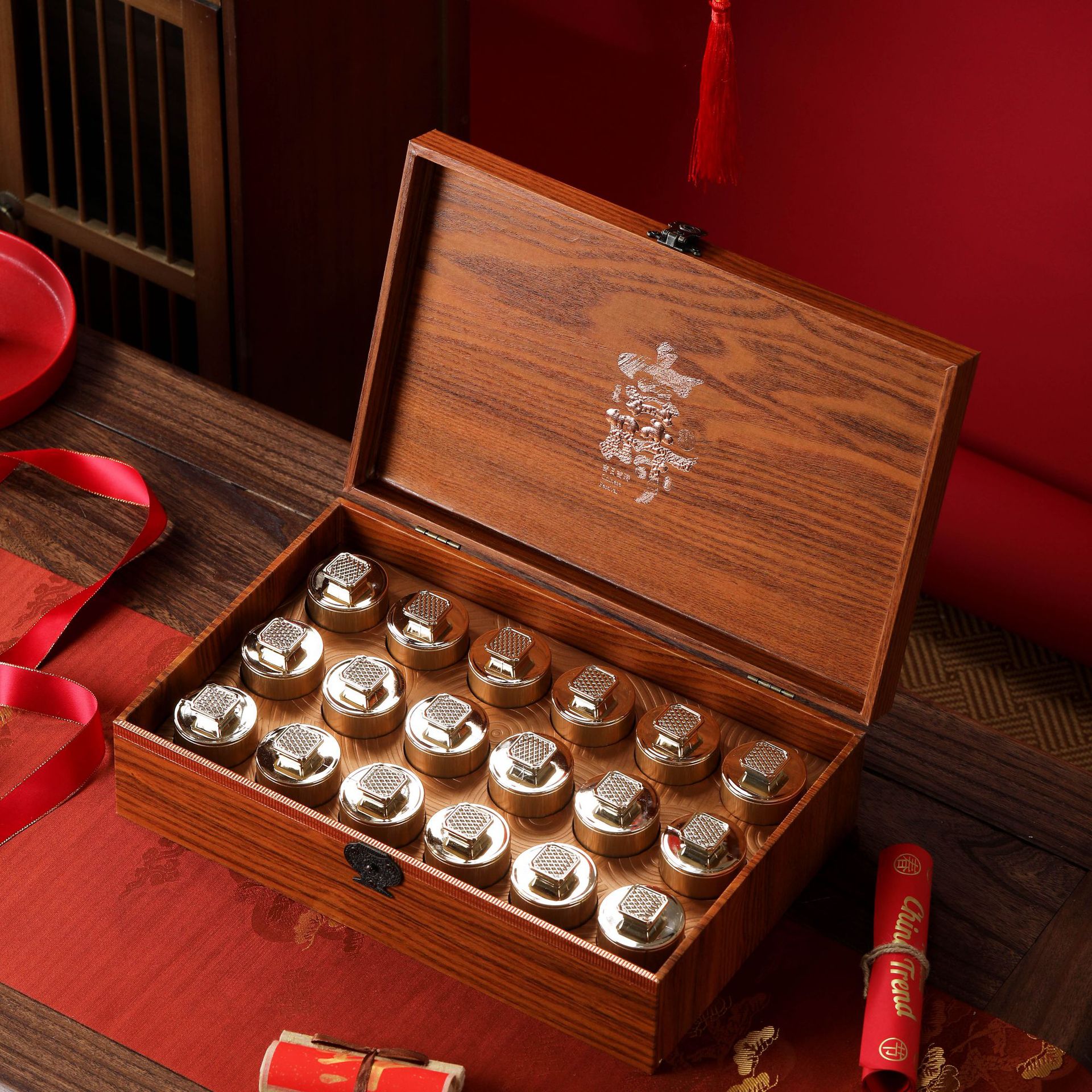 高档小罐茶礼盒装空盒红茶岩茶绿茶12罐18罐金骏眉通用茶叶包装盒