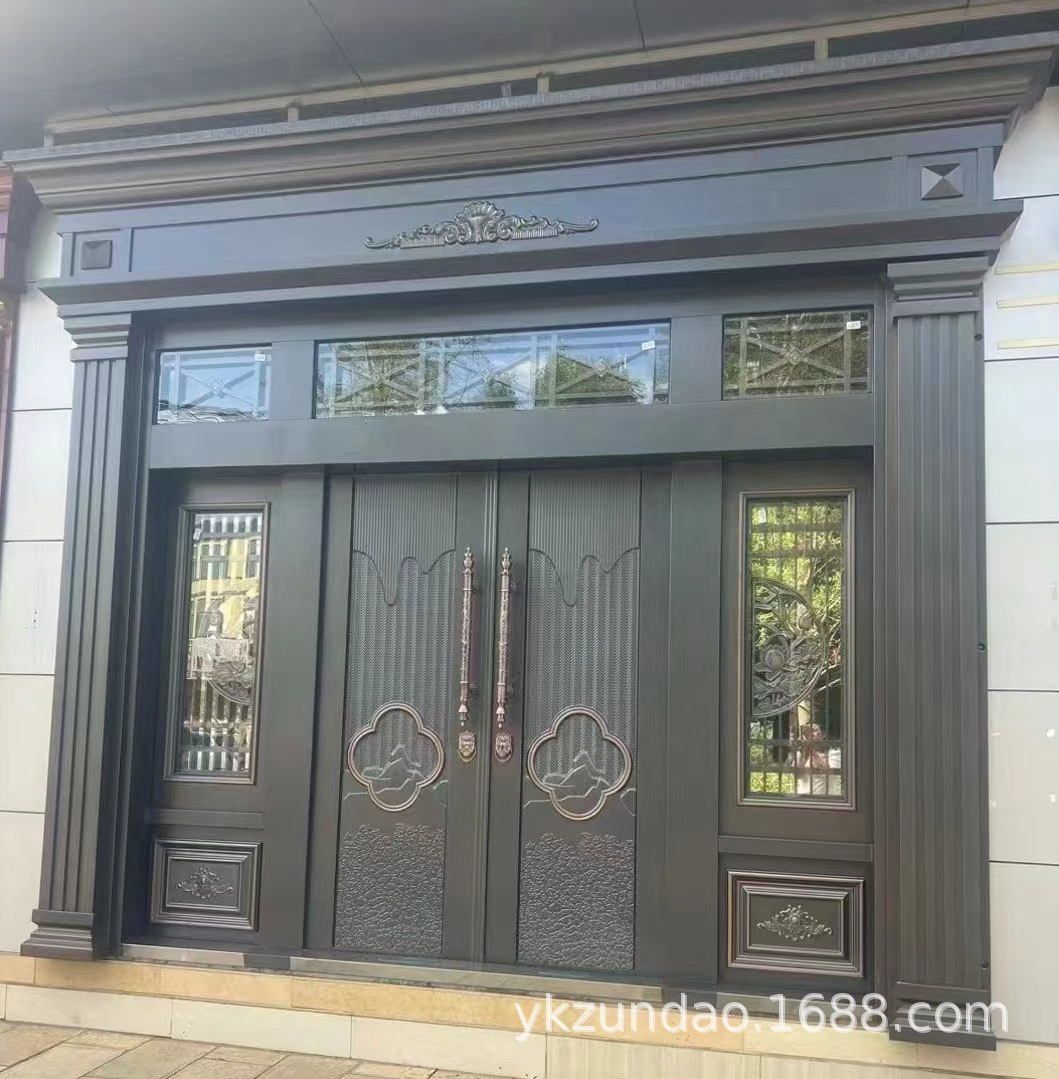 锌合金四开别墅玻璃大门