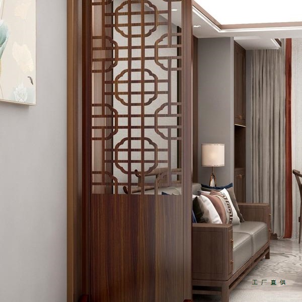 Push-Pull Screen Partition Foldable Mobile Telescopic Board Living Room Bedroom Room Partition Solid Wood Decorative Shielding Board