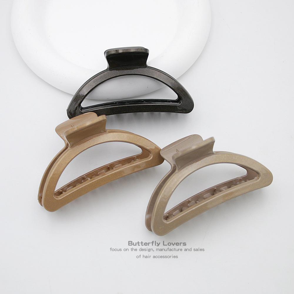 Clip de garra medio tiburón clip semicírculo arco medio grande simple horquilla hembra espalda Cabeza horquilla de alta gama clip joyería