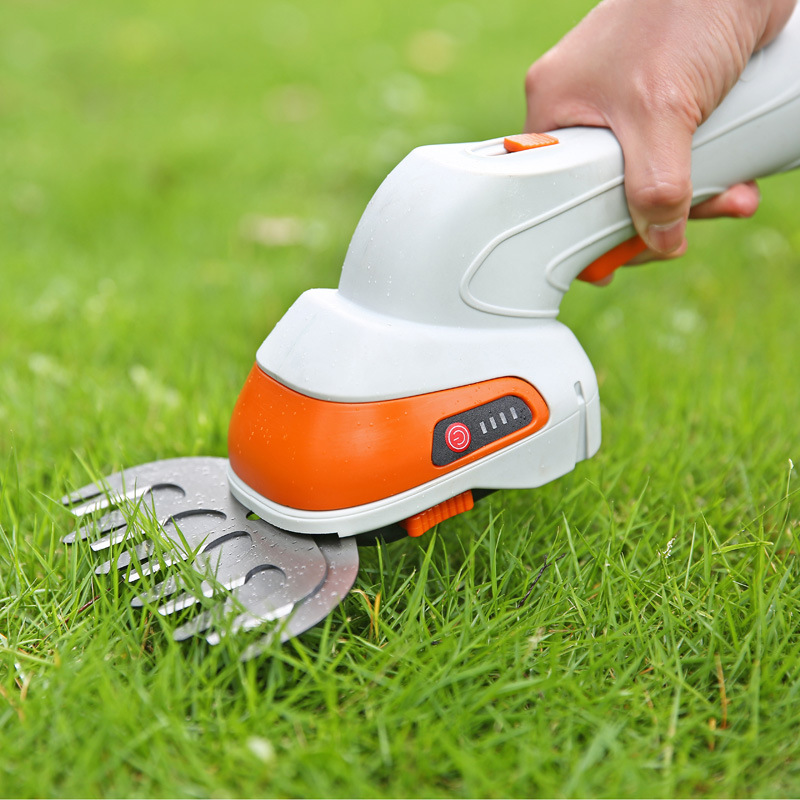 新款双刀头手持篱笆剪双刃开合电动绿篱机可充电式割草机