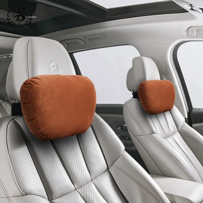 Headrest – Cushion Set - upgraded-punched-suede-brown-set-of-two