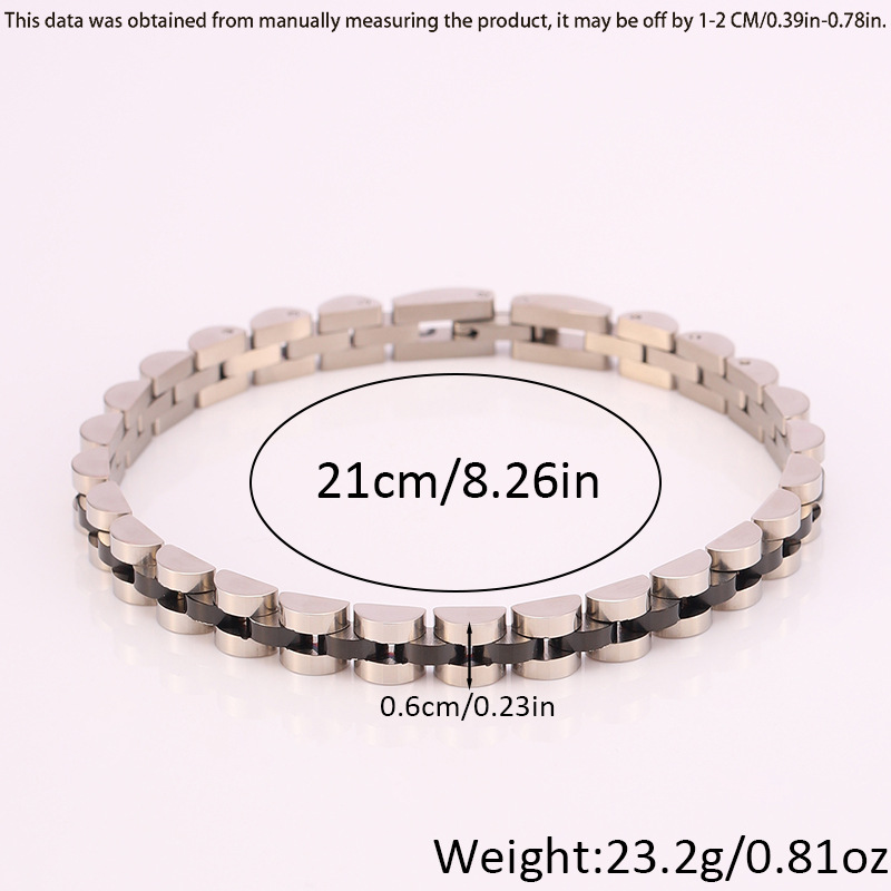 39g Weight 0.03µm-0.05µm Gold Plating Thickness PVD Coated Gold Plating Process 18K Real Gold Plated Plating Material Bracelets Classification 304 Stainless Steel Chain Material 1 Piece Quantity Business, Daily Occasion Titanium Steel Material Geometric Pattern Men's Gender Retro, Classic Style Style Plating Craft Retro Classic Style Geometric Titanium Steel Plating Men's Bracelets Men's Chain Bracelets 5