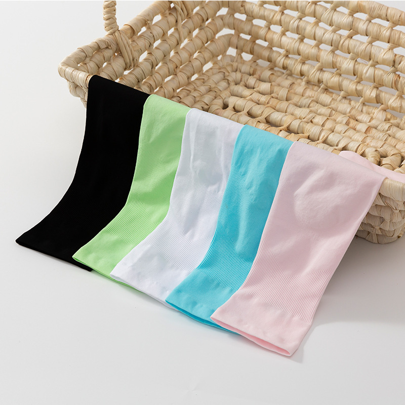 Sports Ice Socks Sun Protection Sleeve Ice Silk Sleeve Outdoor Cycling Summer Sun Protection Children Ice Socks Solid Color Arm Guard Wholesale