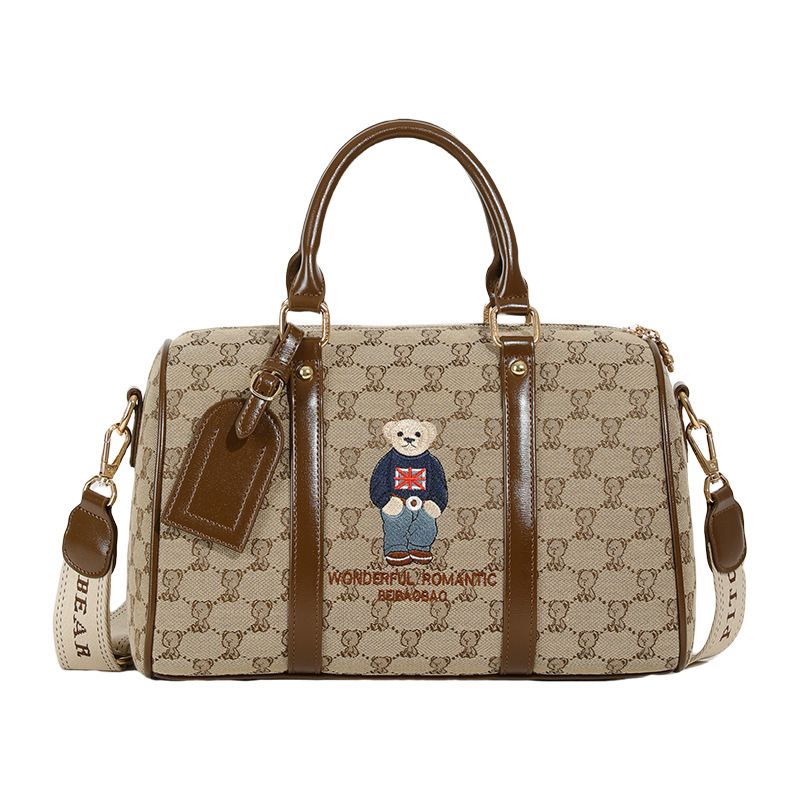 Women's Bags genuine large capacity wide band one shoulder messenger commuter Boston pillow bag female new high end_voghion.com
