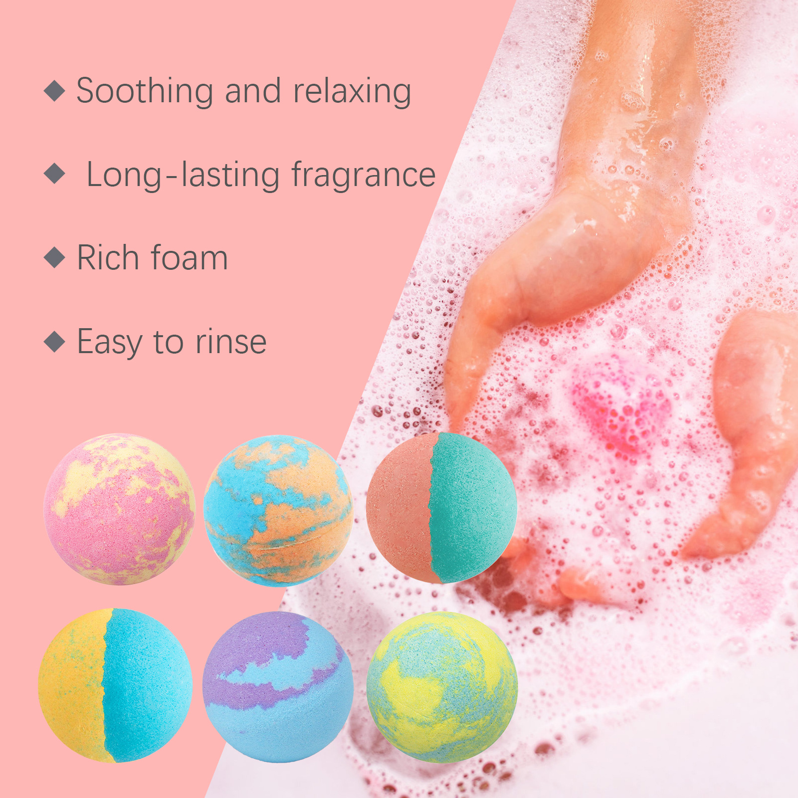Boule de bain colorée de Noël, boule de bain nettoyante hydratante et parfumée aux plantes pour douche à bulles_voghion.com