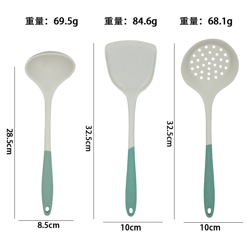 シリコンスパチュラキッチン用品 3 点セットスープスプーンザル高温耐性ノンスティック特別な食品グレードのシリコンスパチュラ卸売|undefined