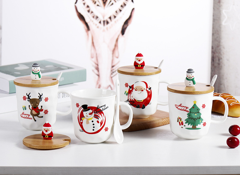 Christmas Christmas Cartoon Ceramics Mug 1 Set display picture 1