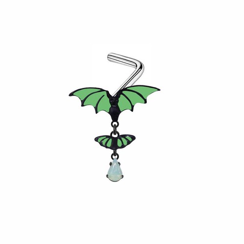 Gaibei European and American cross-border bat belly button ring, navel nail, water drop breast ring, breast nail, luminous earrings, earrings